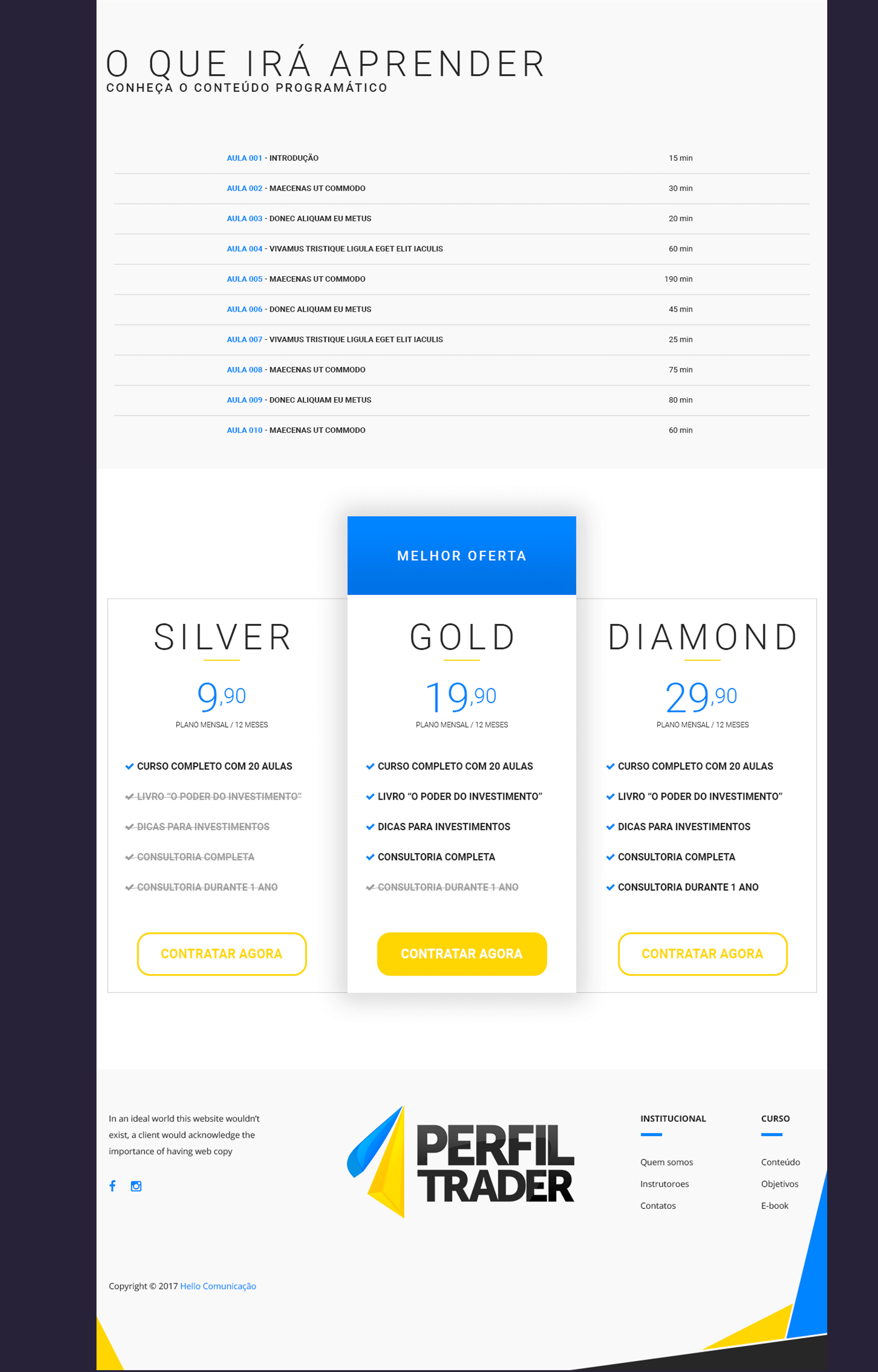 Trader course branding project